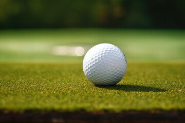 Golf Course Bliss: Close-Up Shot of the Ball on a Sunny Day
