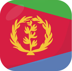 Eritrea flag square 3D cartoon style.