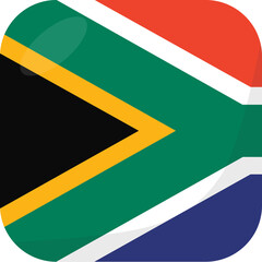 South Africa flag square 3D cartoon style.