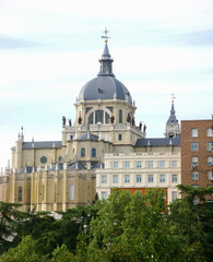 Obraz premium View of cathedral in a summer day. Close-up. Madrid. Spain.