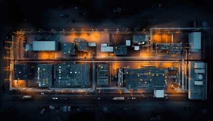 an aerial image of an industrial plant Generative AI