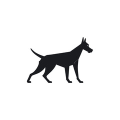 Obraz premium Vector Silhouette Of A Standing Dog With Body Details