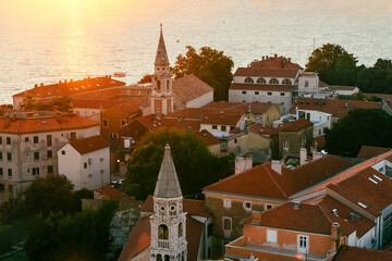 Aerial view of Zadar, old town in sunset, Dalmatia, Croatia