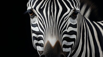 zebra close up ai generated - obrazy, fototapety, plakaty