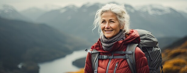 senior woman hiking - Powered by Adobe