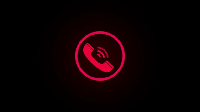 Pink color call icon animation .call income and out going concept.