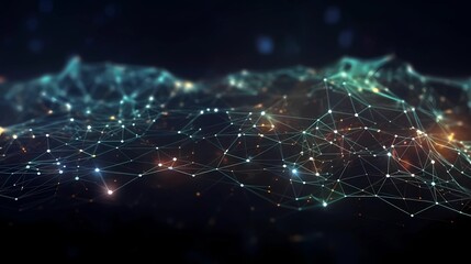 Abstract Digital Connections with Data and Blockchain Technology Generative AI