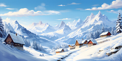 European Alps Winter Wonderland, A Magical Christmas Village Journal