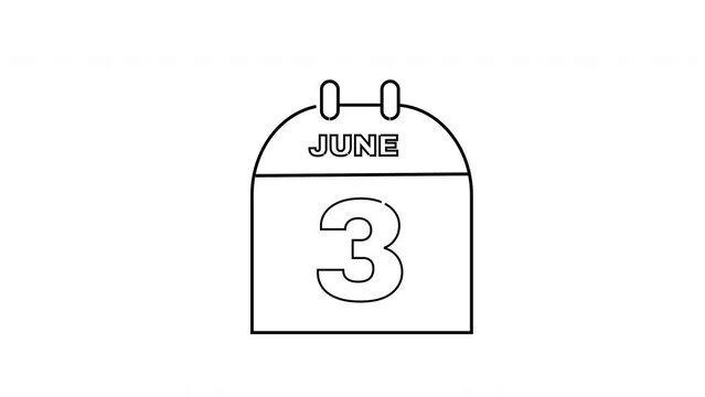 Animated video forms a calendar icon sketch