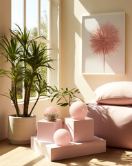 Modern living room with poster frame
