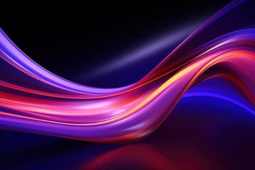 3D rendering abstract shape glowing in ultraviolet spectrum with curvy neon lines on a colorful background. Futuristic energy concept. Perfect for use in advertising, marketing, and design.
