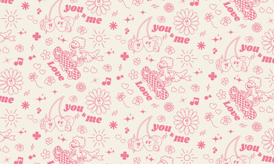 Valentine's Day seamless pattern background, Vector illustration