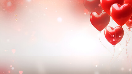 Balloons in the shape of a heart on a pink background, Valentine's Day 1