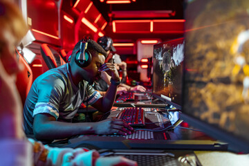 Young professional gamer experiencing defeat at the esport tournament venue