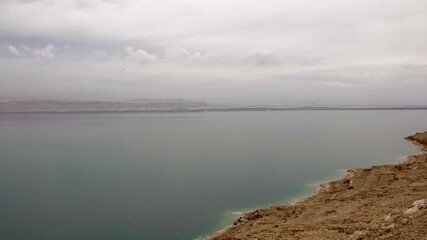 Naklejka na ściany i meble Totes Meer in Jordanien, Salzkristalle