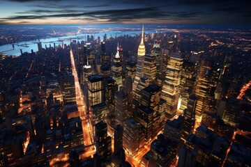 Fototapeta premium The City That Never Sleeps - Generative AI