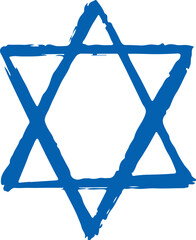 Star of David isolated vector element for design in doodle style. Vector illustration