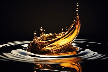 A droplet of oil splashing onto water, creating a surreal effect