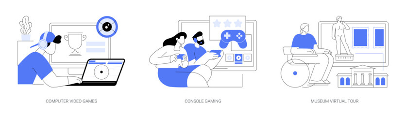 Non-immersive virtual reality isolated cartoon vector illustrations se © Visual Generation