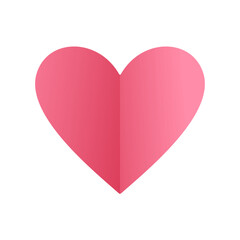 Vector paper heart on white background.