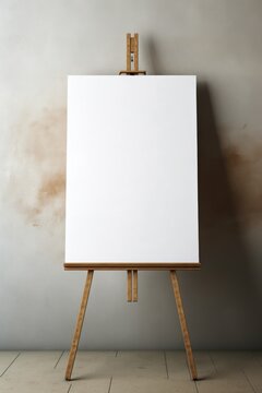 An empty easel with a blank canvas ready for artistic inspiration