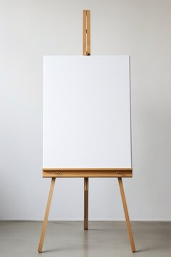 An empty easel with a blank canvas waiting to be filled with art