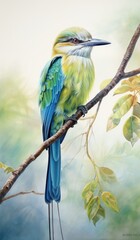 A vibrant bird on a branch