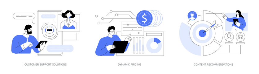 AI marketing solutions isolated cartoon vector illustrations se