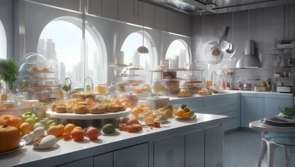 kitchen filled with lots of different types of food
