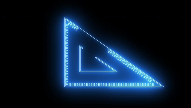Animation of an angled ruler icon with a neon saber effect