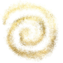 Fototapeta premium Gold sparkle splatter border . Gold Foil Frame shiny swirl. Gold brush stroke on transparent background.