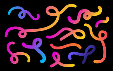 vector scribble doodle curved lines