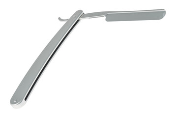 Classic Straight Razor, 3D rendering isolated on transparent background