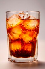 Glass of cola with ice.
