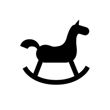 Rocking horse icon. Simple vector black glyph icon isolated on white background.