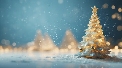 Elegant Bokeh Christmas Tree with Snowy Glow