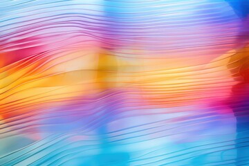 Layered sheets of textured glass creating a colorful moire pattern