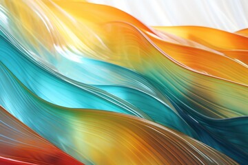 Layered sheets of textured glass creating a colorful moire pattern - obrazy, fototapety, plakaty