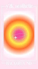Orange energetic y2k aura aesthetic storis background. Bold graphic illustration.