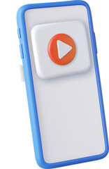 3d Mobile icon playing video,