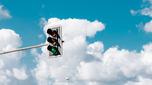 traffic light on the sky
