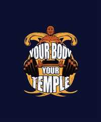 Gym fitness t-shirt design vector