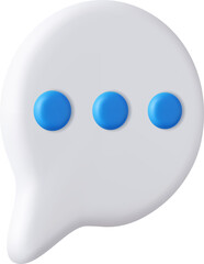3d Blank white speech bubble pin