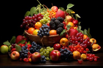 Naklejka na ściany i meble An array of colorful fruits forming a vibrant display