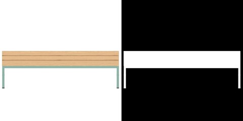 3D rendering illustration of a gym locker room bench