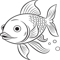 simple little fish coloring page