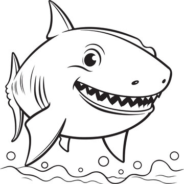 simple little shark coloring page