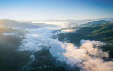 fog over the mountains