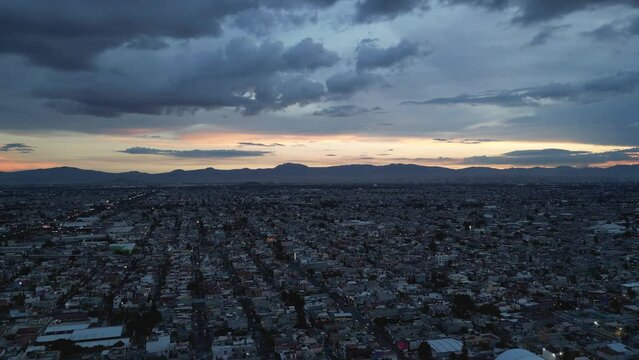Cloudy sunsets over the Mexico City metropolitan area, specifically in Ecatepec