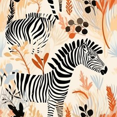 seamless pattern, animal print pattern with colorful zebra pattern.